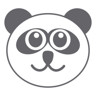 Smiling Panda Decal (Grey)